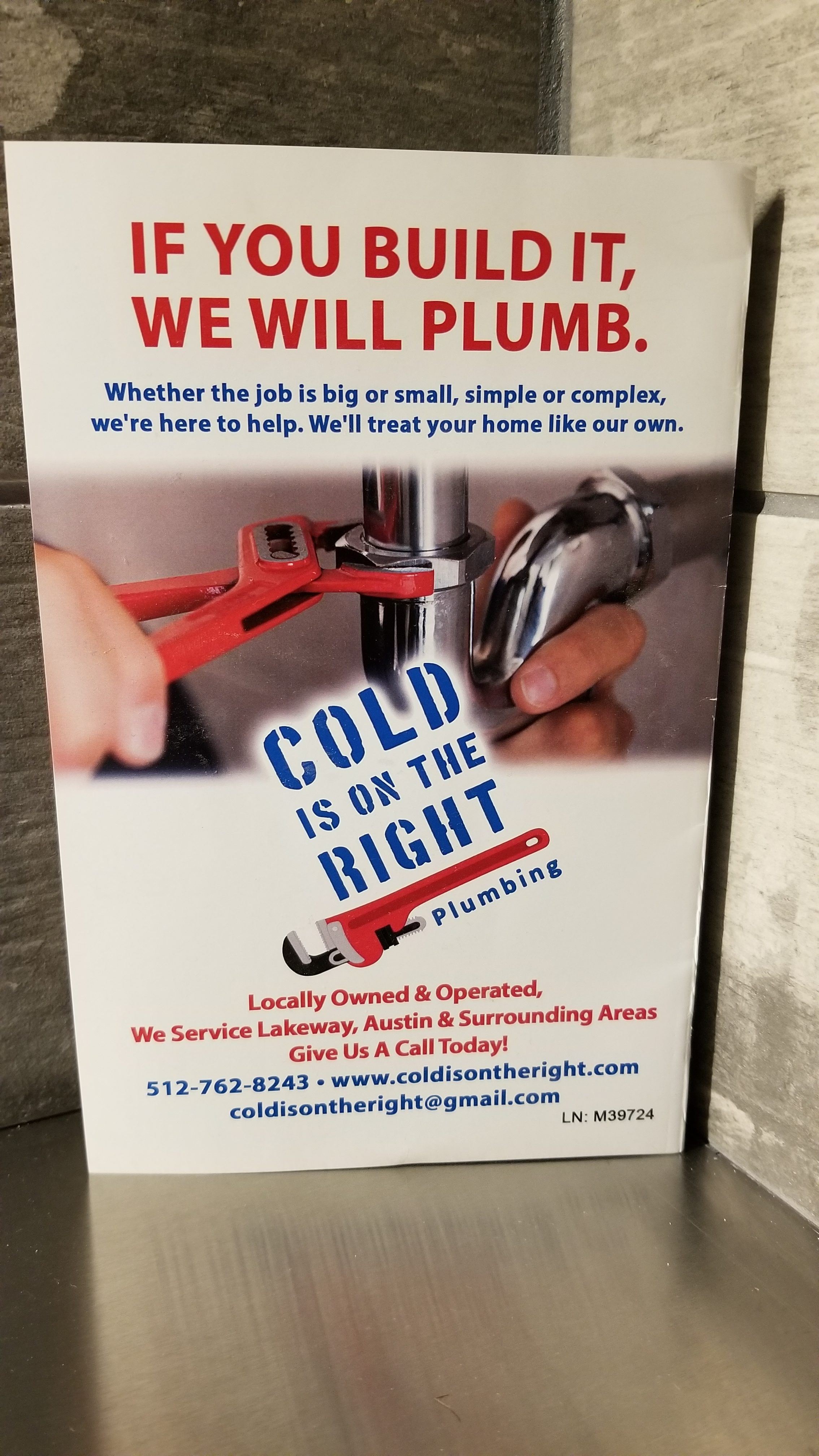 Cold is on the Right Plumbing Ad in The Golf Almanac, Greater Austin